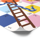 Schlangen und Leitern für Brettspielkinder Poster (Ecke)