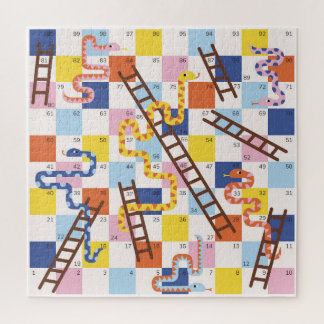 Schlangen und Leitern für Brettspielkinder Puzzle