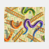 Schlangen und Leitern klassisches Spielbrett Spaß Fleecedecke (Vorderseite (Horizontal))