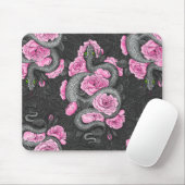 Schlangen und rosa Rosen Mousepad (Mit Mouse)