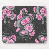 Schlangen und rosa Rosen Mousepad (Vorne)