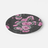 Schlangen und rosa Rosen Pappteller (Schrägansicht)