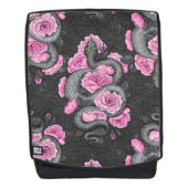 Schlangen und rosa Rosen Rucksack (Vorderseite)