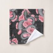 Schlangen und Rose Badhandtuch Set (Waschlappen)
