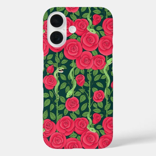 Schlangen und Rose Case-Mate iPhone Hülle (Rückseite)