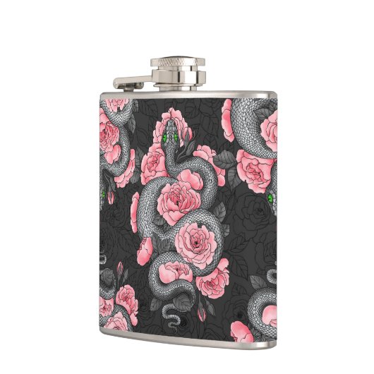 Schlangen und Rose Flachmann (Links)