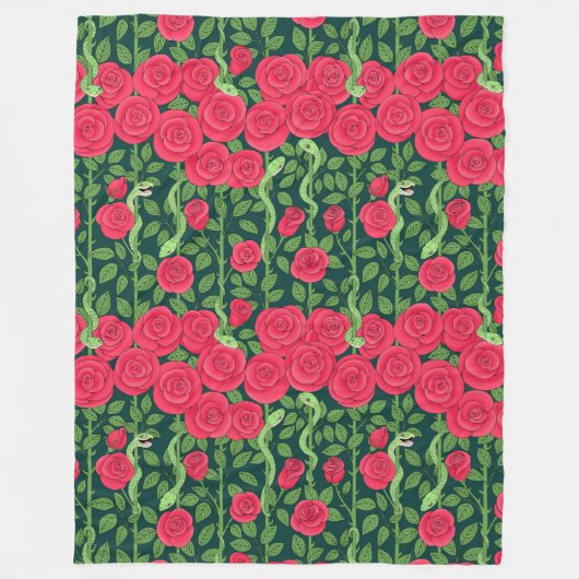 Schlangen und Rose Fleecedecke (Vorderseite)