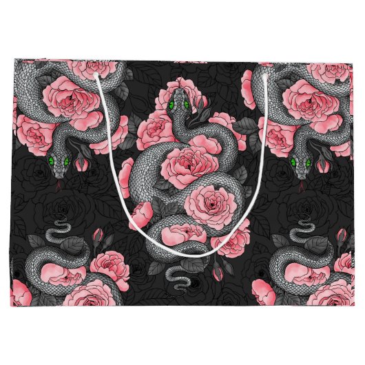 Schlangen und Rose Große Geschenktüte (Rückseite)