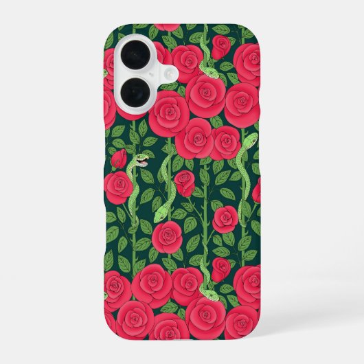 Schlangen und Rose iPhone 16 Hülle (Rückseite)