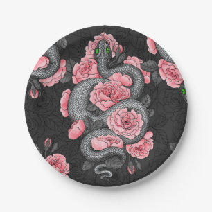 Schlangen und Rose Pappteller
