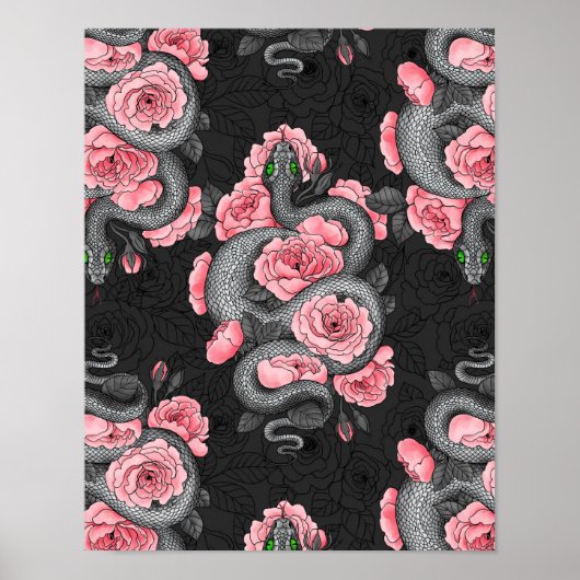 Schlangen und Rose Poster (Vorne)