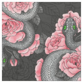 Schlangen und Rose Stoff (Nahaufnahme)