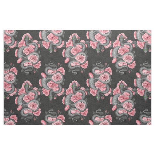 Schlangen und Rose Stoff (Fat Quarter (45,7 x 55,9 cm))