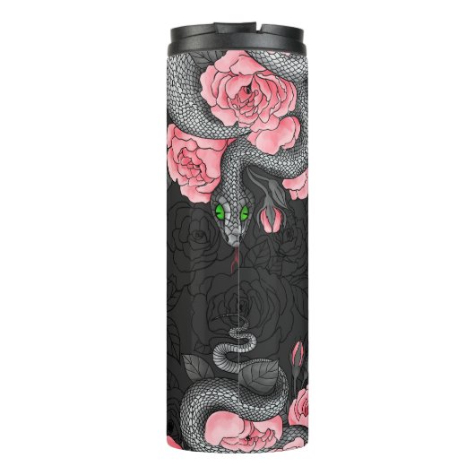 Schlangen und Rose Thermosbecher (Rückseite)