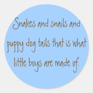 Schlangen und Schnecke- und WelpenhundeSchwänze, Runder Aufkleber