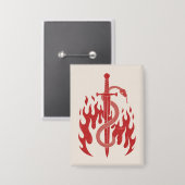 Schlangen- und Schwert-Risographik-Kunstprint | Ro Button (Vorderseite/Rückseite)