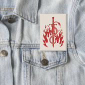 Schlangen- und Schwert-Risographik-Kunstprint | Ro Button (Insitu)