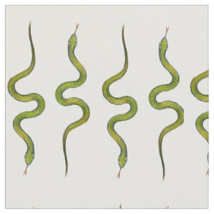 Schlangen-von Hand gezeichnetes Grün-Slithering Stoff