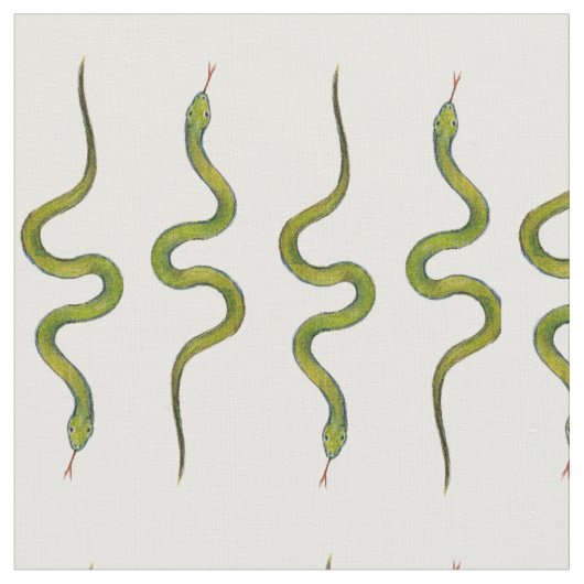 Schlangen-von Hand gezeichnetes Grün-Slithering Stoff (Nahaufnahme)