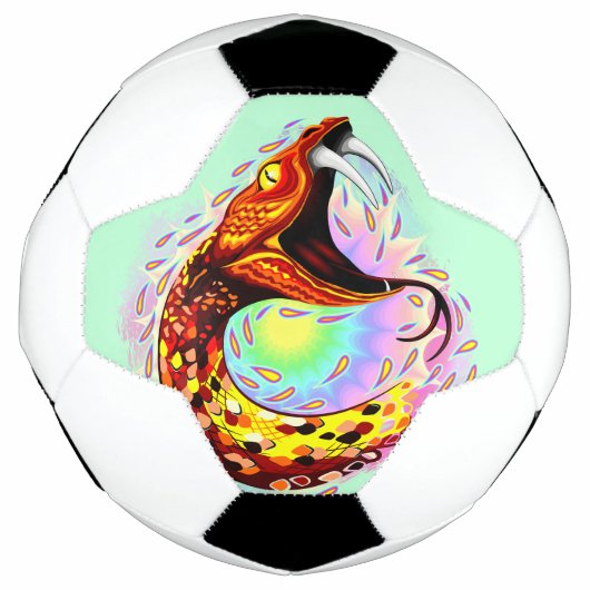 Schlangenangriff Psychedelische surreale Kunst Fußball (Vorderseite)