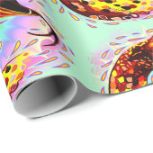 Schlangenangriff Psychedelische surreale Kunst Geschenkpapier (Rolleneckpunkt)