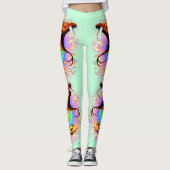 Schlangenangriff Psychedelische surreale Kunst Leggings (Vorderseite)