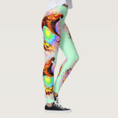 Schlangenangriff Psychedelische surreale Kunst Leggings (Rechts)