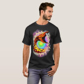 Schlangenangriff Psychedelische surreale Kunst T-Shirt (Vorne ganz)