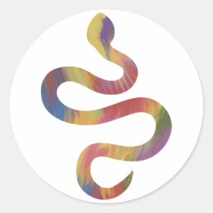 Schlangenaufkleber im Akrylstil Runder Aufkleber