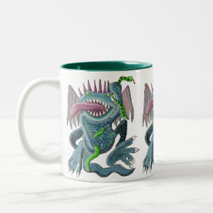 Schlangenbeschwörer mit Drache Frosch Zweifarbige Tasse