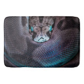 Schlangenboa Anaconda Python Reptil Snakeskin grau Badematte (Vorderseite)