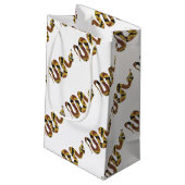 Schlangenbraun- und Gold-Silhouette Kleine Geschenktüte (Rückseite Schrägansicht)