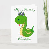 Schlangendesign Geburtstagskarte Karte (Vorderseite)