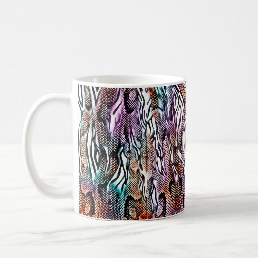 Schlangendruck, Tierdruck, farbig, Kaffeetasse (Links)