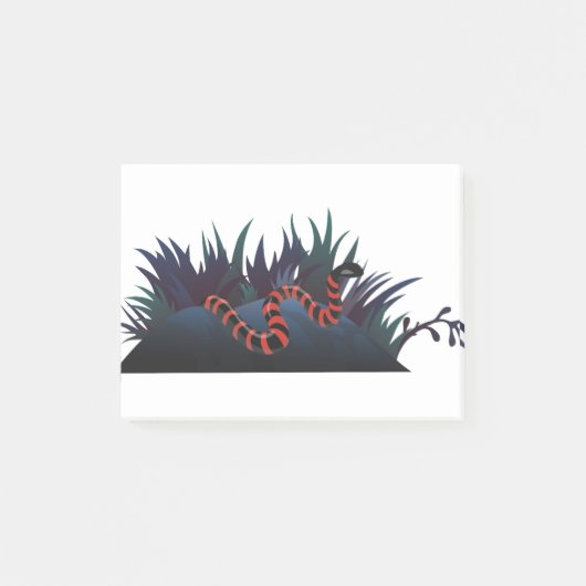 Schlangengras rot schwarz Reptil Post-it Klebezettel (Vorderseite)