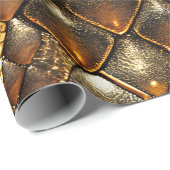 Schlangenhaut golden und Glitzer Geschenkpapier (Rolleneckpunkt)