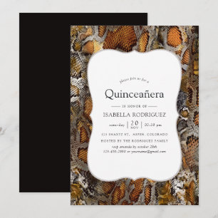 Schlangenhaut-Muster Quinceanera Einladung