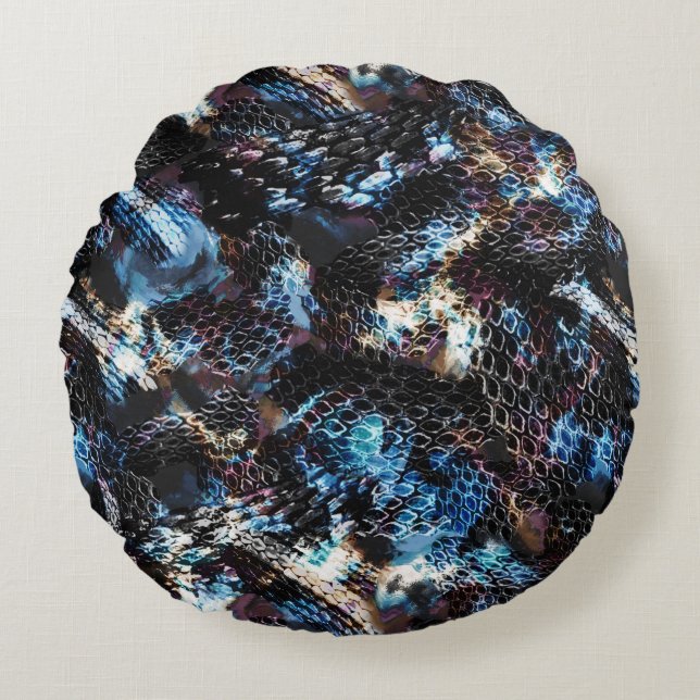 Schlangenhaut Rundes Kissen (Vorderseite)