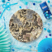 Schlangenhaut, Tiger. Pappteller (Party)