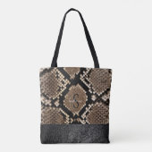 Schlangenhaut- und Leder-Monogramm Tasche (Rückseite)