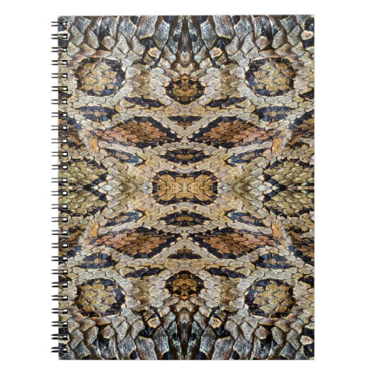 Schlangenhautmuster. Vintager Tierdruck Notizblock (Vorderseite)