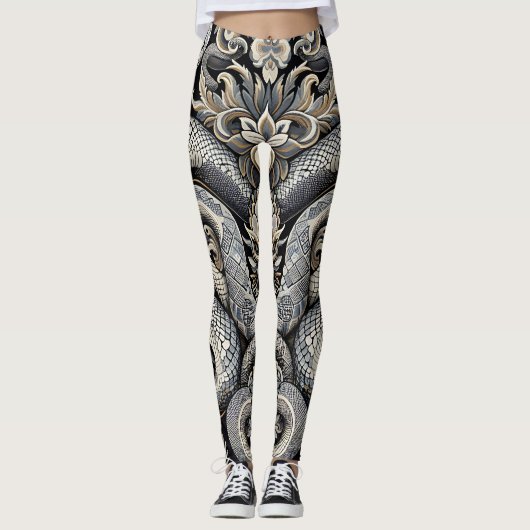 Schlangenhautoptik Snakedesign Leggings (Vorderseite)