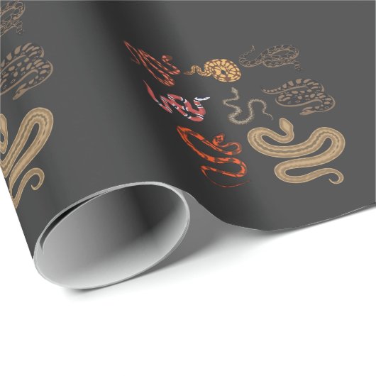 Schlangenjäger-Reptiliensammler Tierische Bildung Geschenkpapier (Rolleneckpunkt)