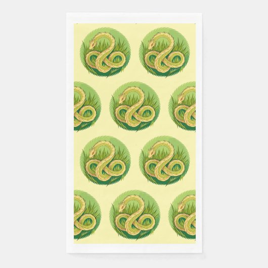 Schlangenjahr 2025: Glück und Wohlstand vereinbare Serviette (Vorderseite)