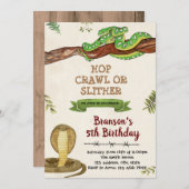 Schlangenkobra-Geburtstagseinladung Einladung (Vorne/Hinten)