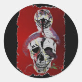 Schlangenkopfkleber Runder Aufkleber (Vorderseite)