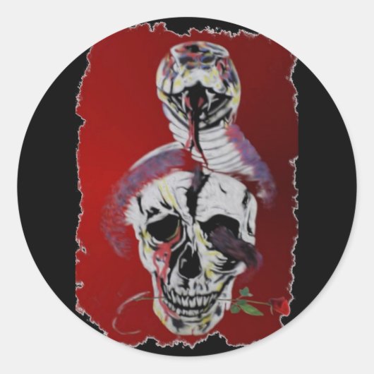 Schlangenkopfkleber Runder Aufkleber (Vorderseite)