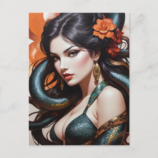 Schlangenkunst Postkarte (Vorderseite)