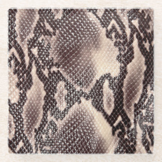 Schlangenleder: nahtlose braune Textur Glasuntersetzer