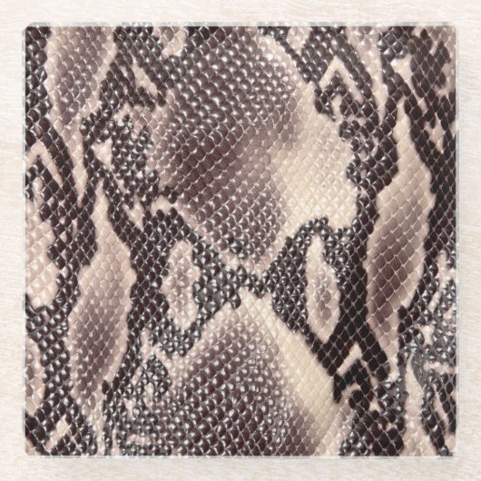 Schlangenleder: nahtlose braune Textur Glasuntersetzer (Vorderseite)